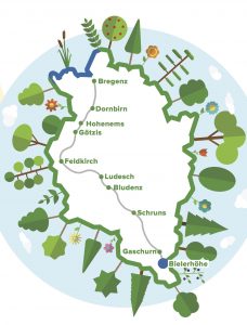 Vorarlberg-Karte mit Wanderroute